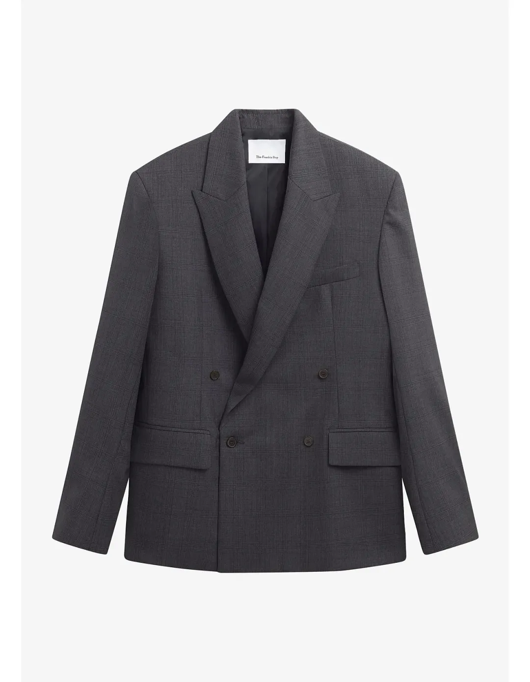 The Frankie Shop Newark Plaid Double Breasted Blazer XXS for rent on The Volte - main image