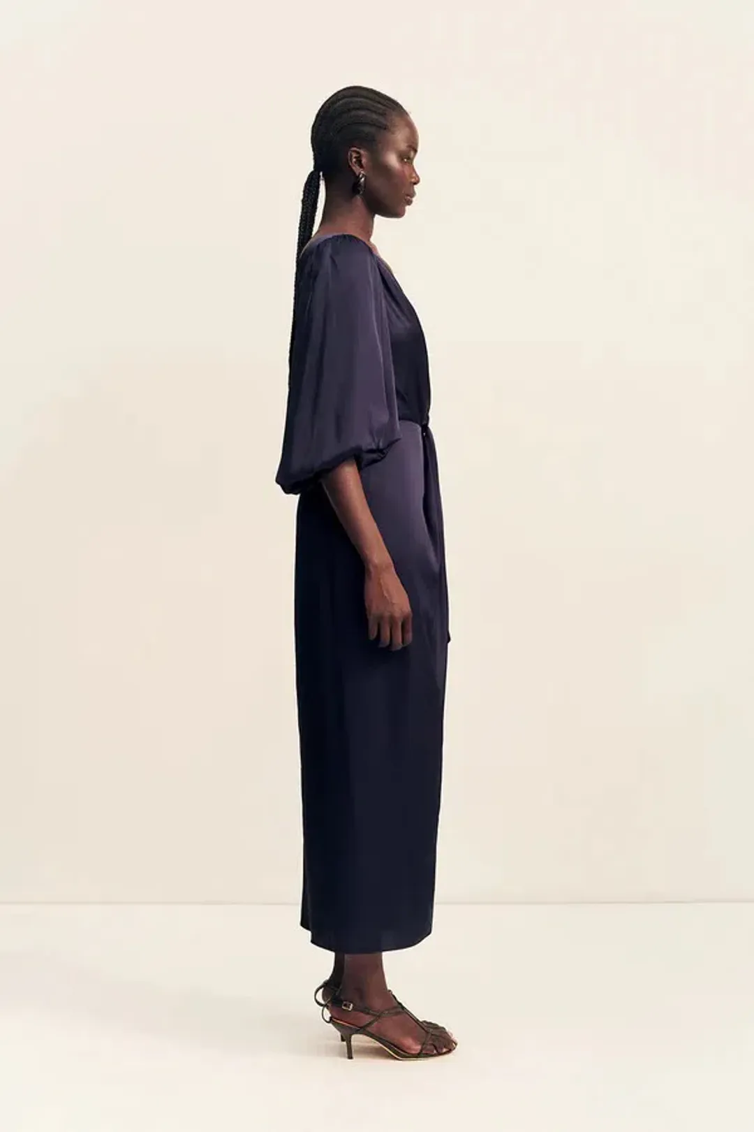 Shona Joy Lumiere Tie Front One Shoulder Midi - Night Sky / Size 18 for rent on The Volte - main image
