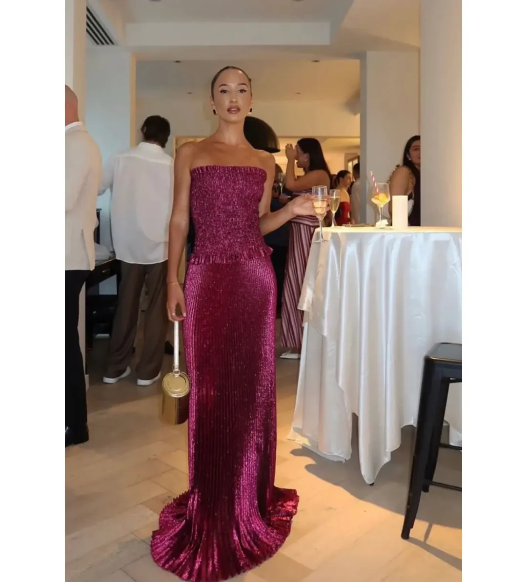 L'idee Maya Gown Sangria Glitter Size 6 for rent on The Volte - main image