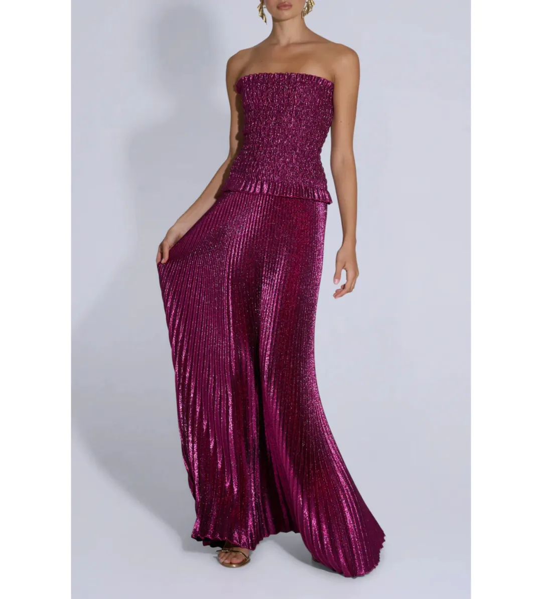 L'idee Maya Gown Sangria Glitter Size 6 for rent on The Volte - main image