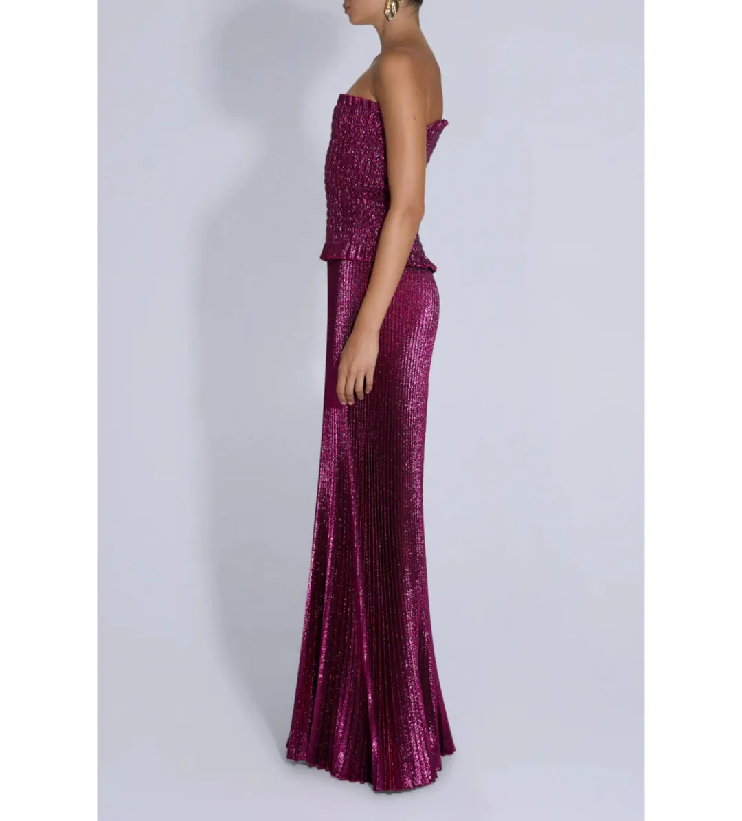 L'idee Maya Gown Sangria Glitter Size 8 for rent on The Volte - main image