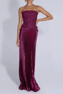 L'IDEE Maya Gown Dress Sangria Glitter Size 8 for rent on The Volte - image 2
