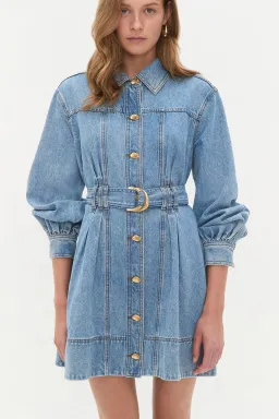 AJE LANE DENIM MINI DRESS COASTAL WASH SIZE AU 12 for rent on The Volte - image 6