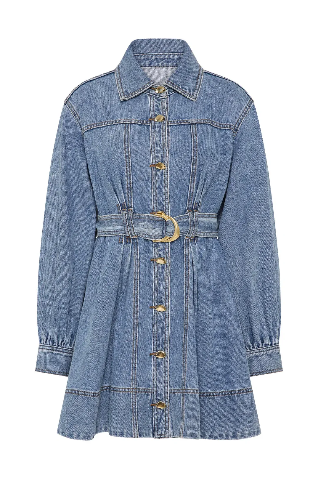 AJE LANE DENIM MINI DRESS COASTAL WASH SIZE AU 12 for rent on The Volte - main image