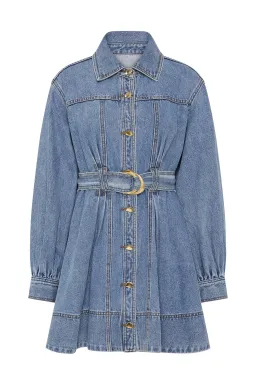 AJE LANE DENIM MINI DRESS COASTAL WASH SIZE AU 12 for rent on The Volte - image 5