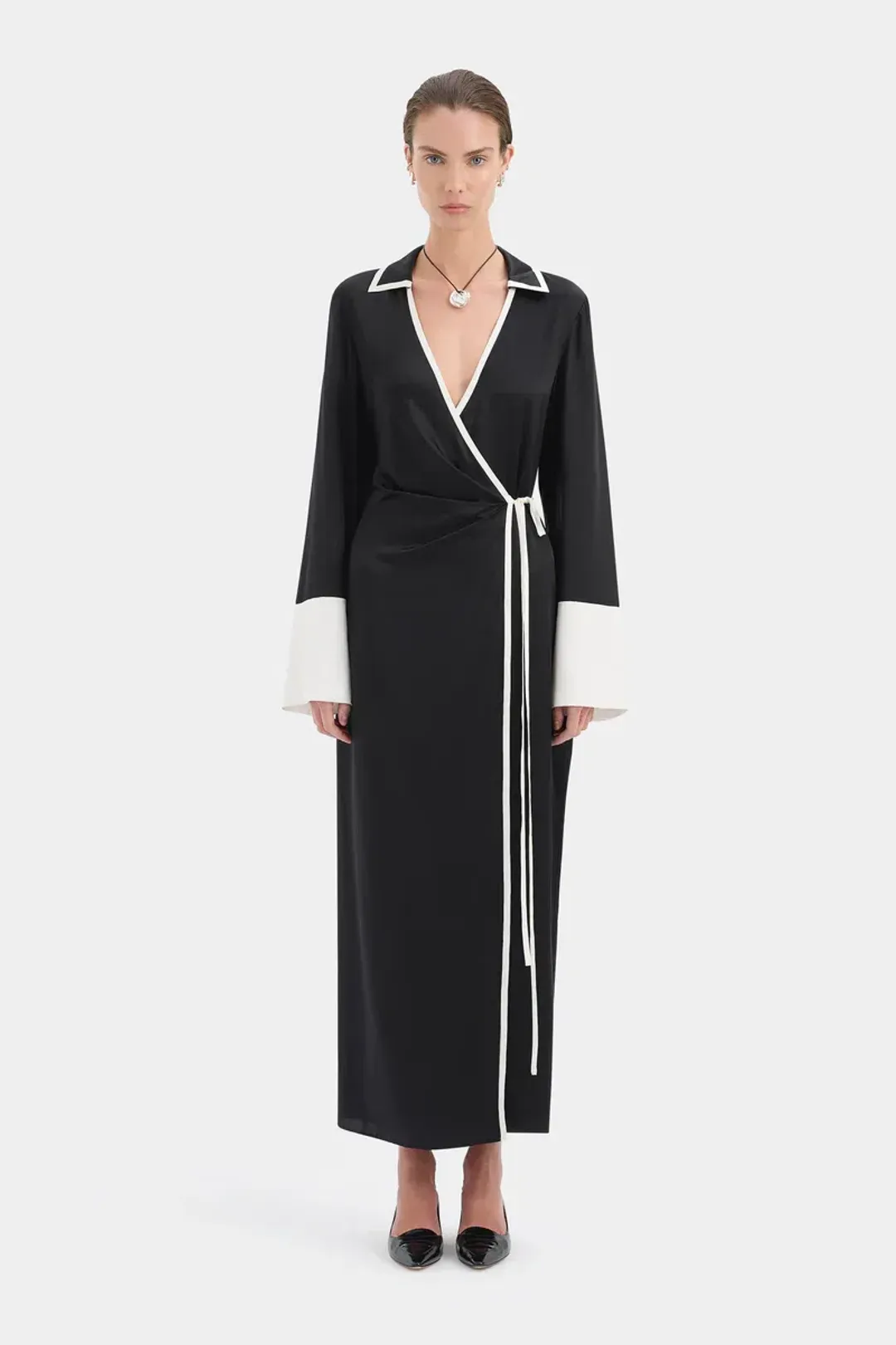 Sir The Label Yasmine Wrap Shirt Dress Size 3 for rent on The Volte - main image