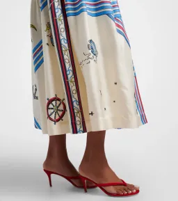 Alémais Apollo printed silk midi dress 8 for rent on The Volte - image 3