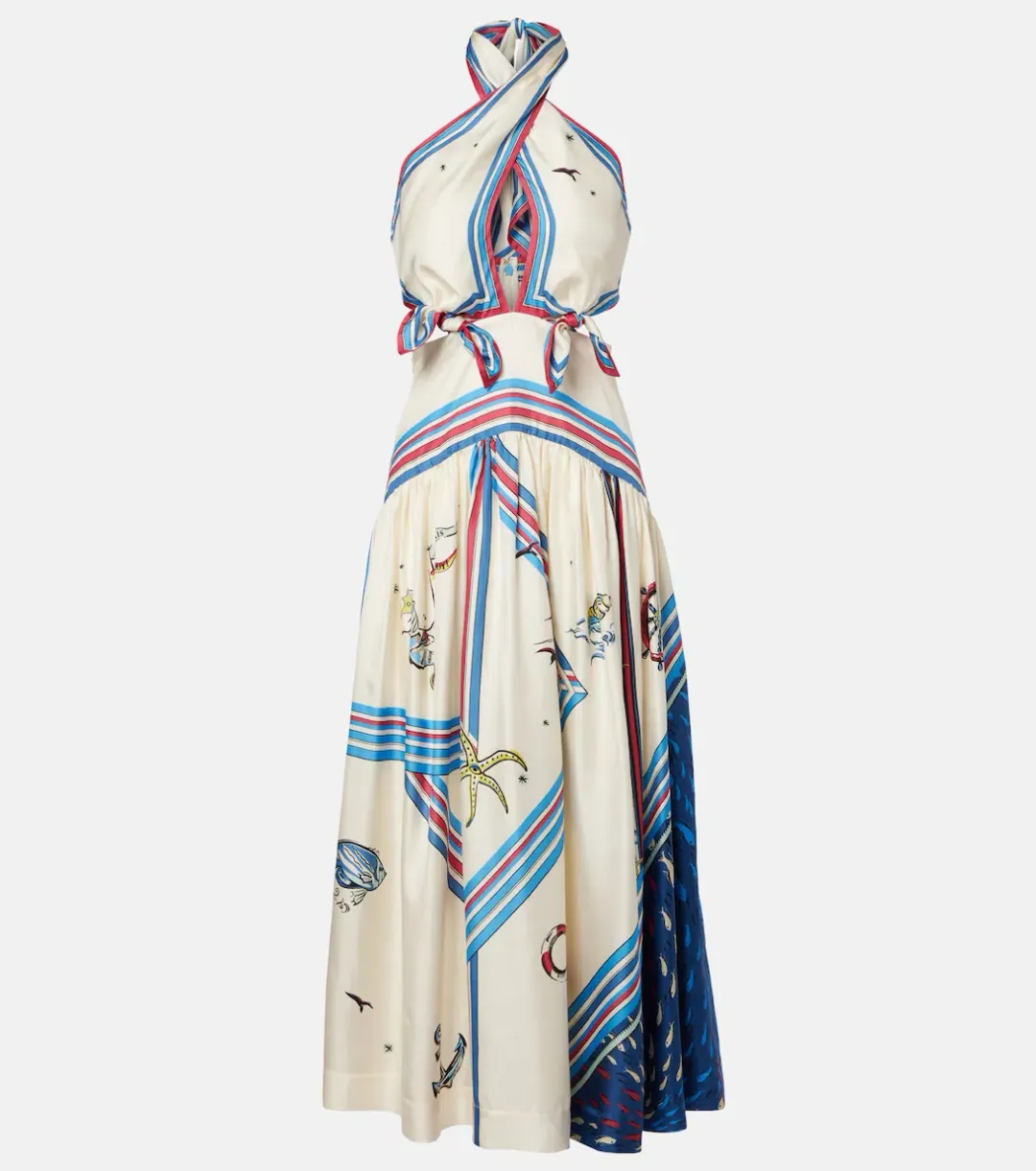 Alémais Apollo printed silk midi dress 10 for rent on The Volte - main image