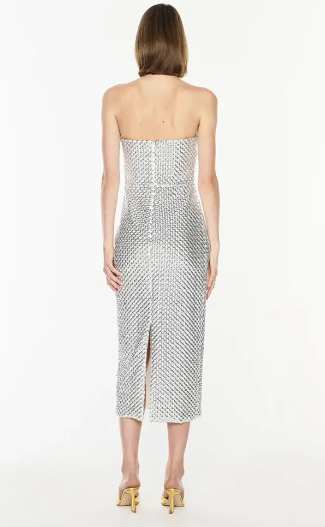 Manning Cartell Opulent Scale Dress Silver Size 6 for rent on The Volte - main image