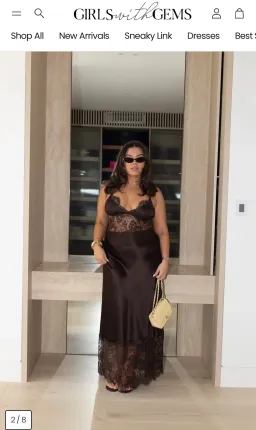 Sneaky Link Jaz Hand Lace Maxi Dress Chocolate Size 16/XXL for rent on The Volte - image 2