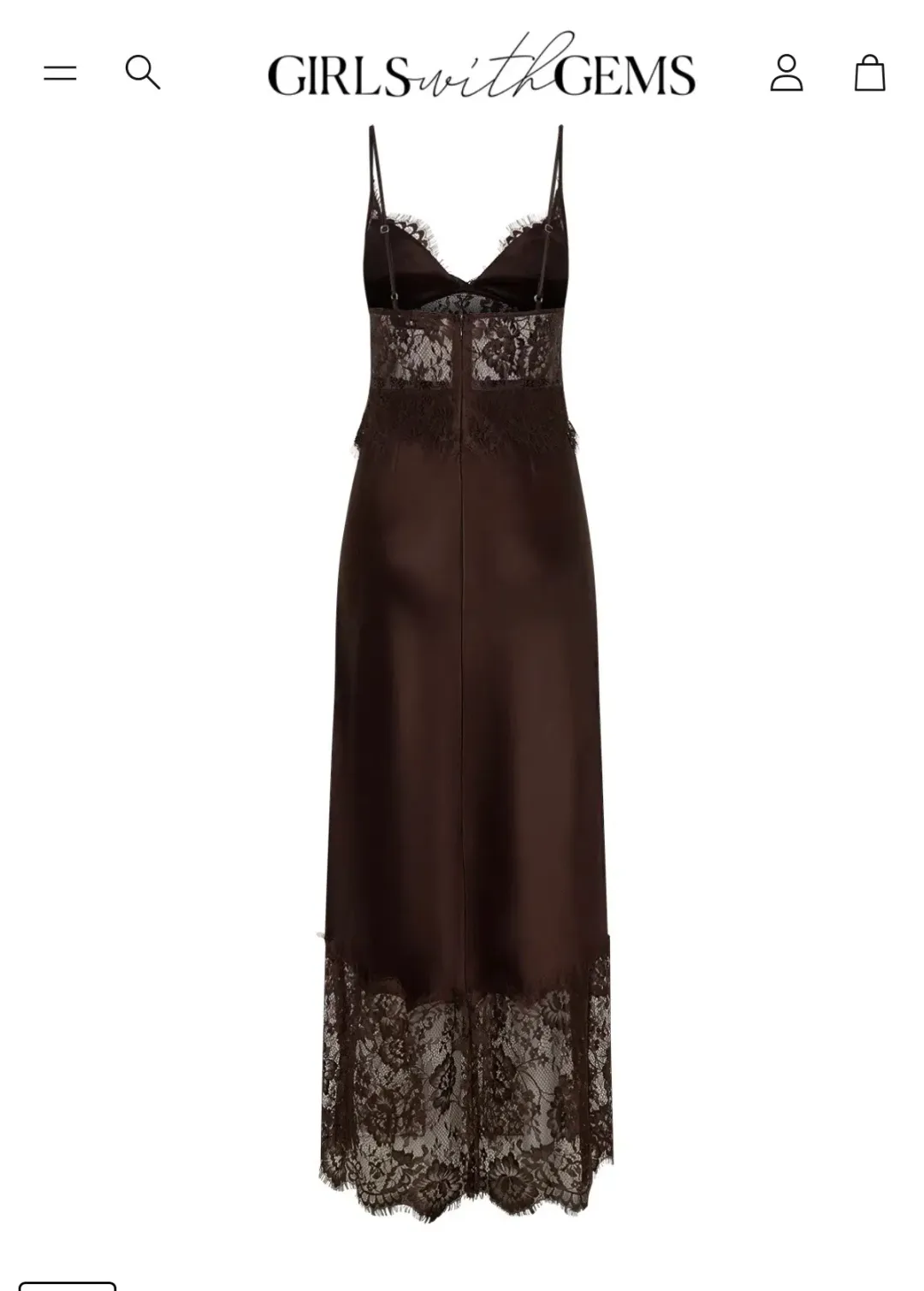 Sneaky Link Jaz Hand Lace Maxi Dress Chocolate Size 16/XXL for rent on The Volte - main image
