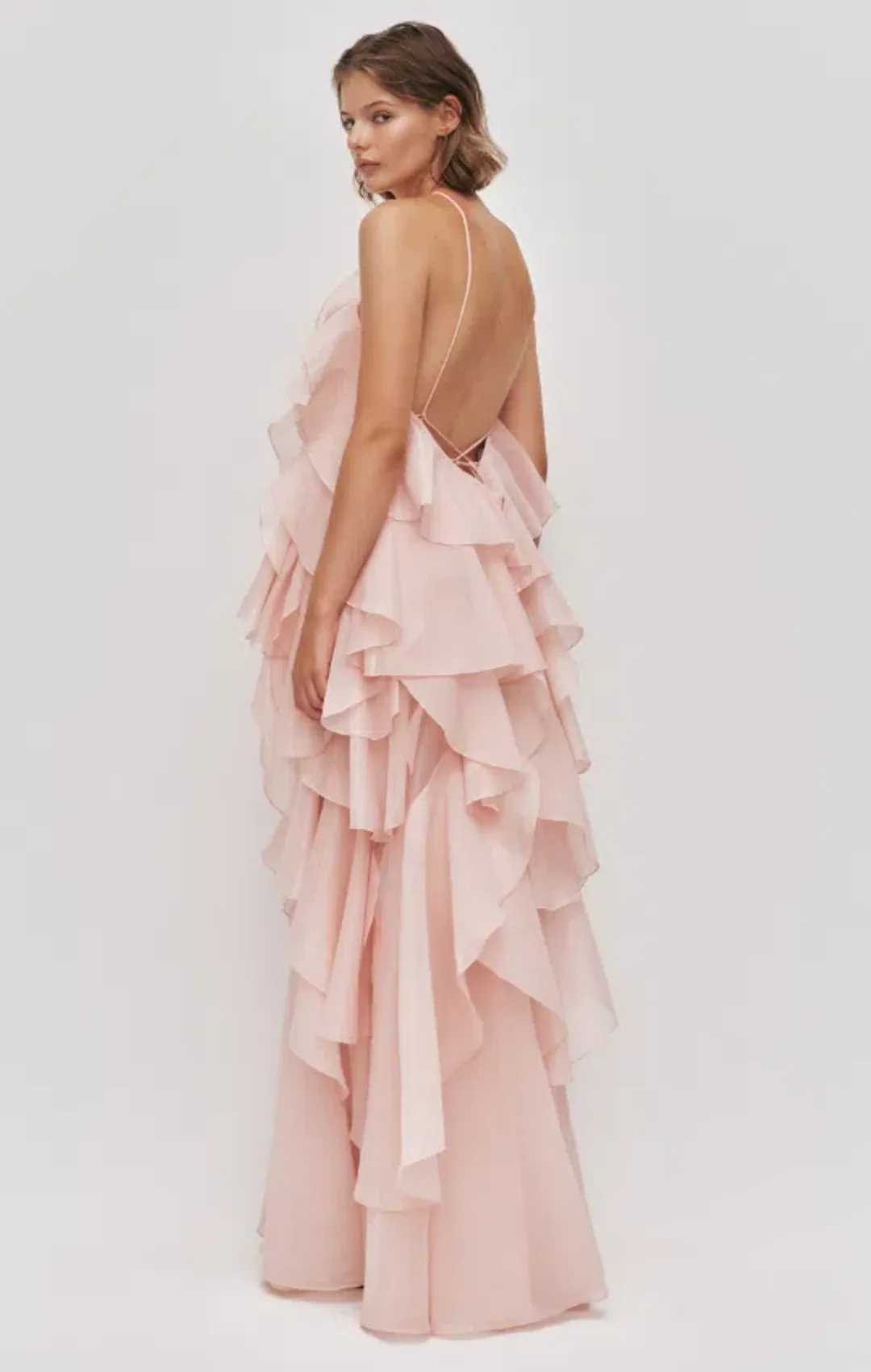 AJE Pandorea Layered Maxi Dress Pastel pink Size 6 for rent on The Volte - main image