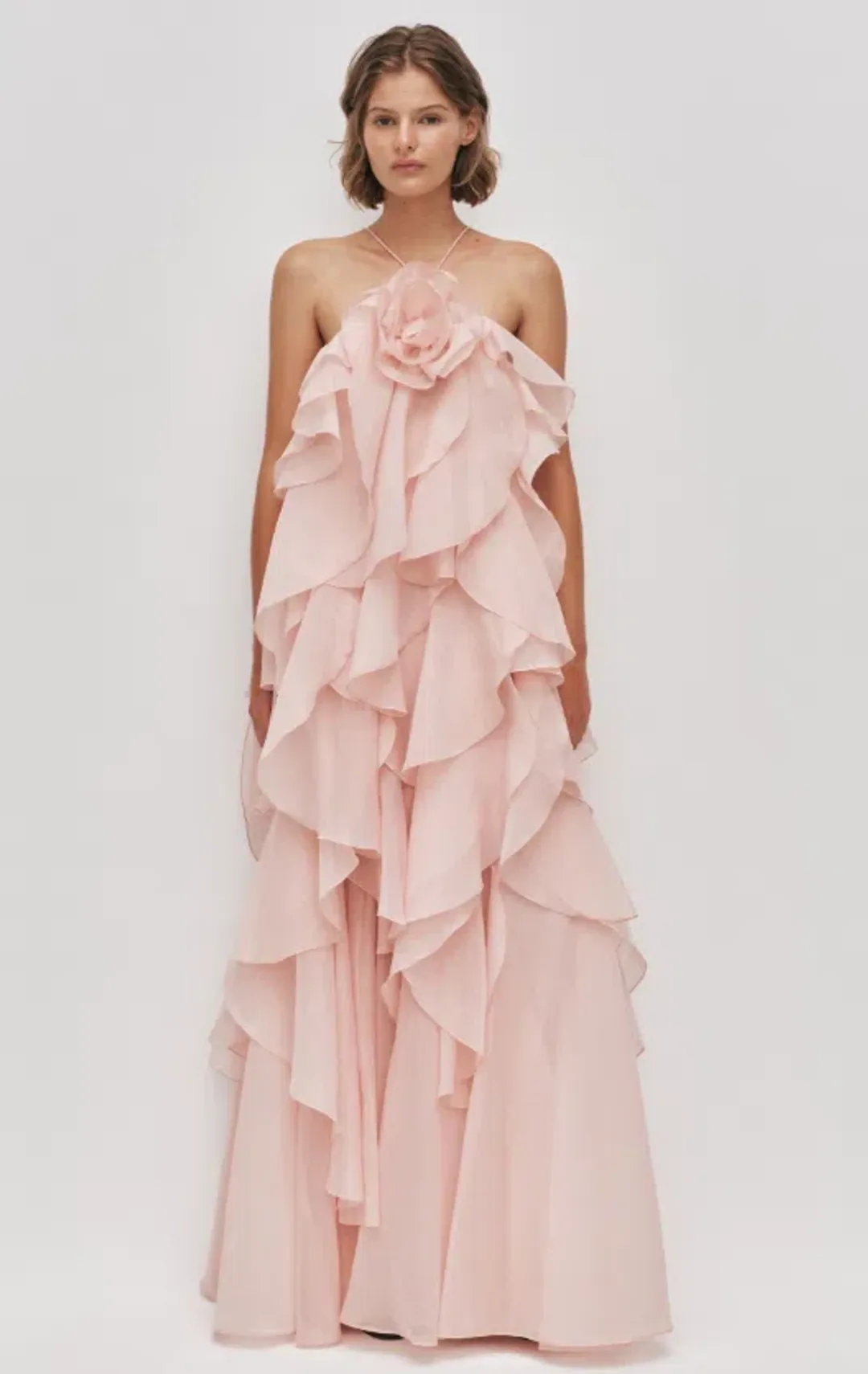 AJE Pandorea Layered Maxi Dress Pastel pink Size 14 for rent on The Volte - main image