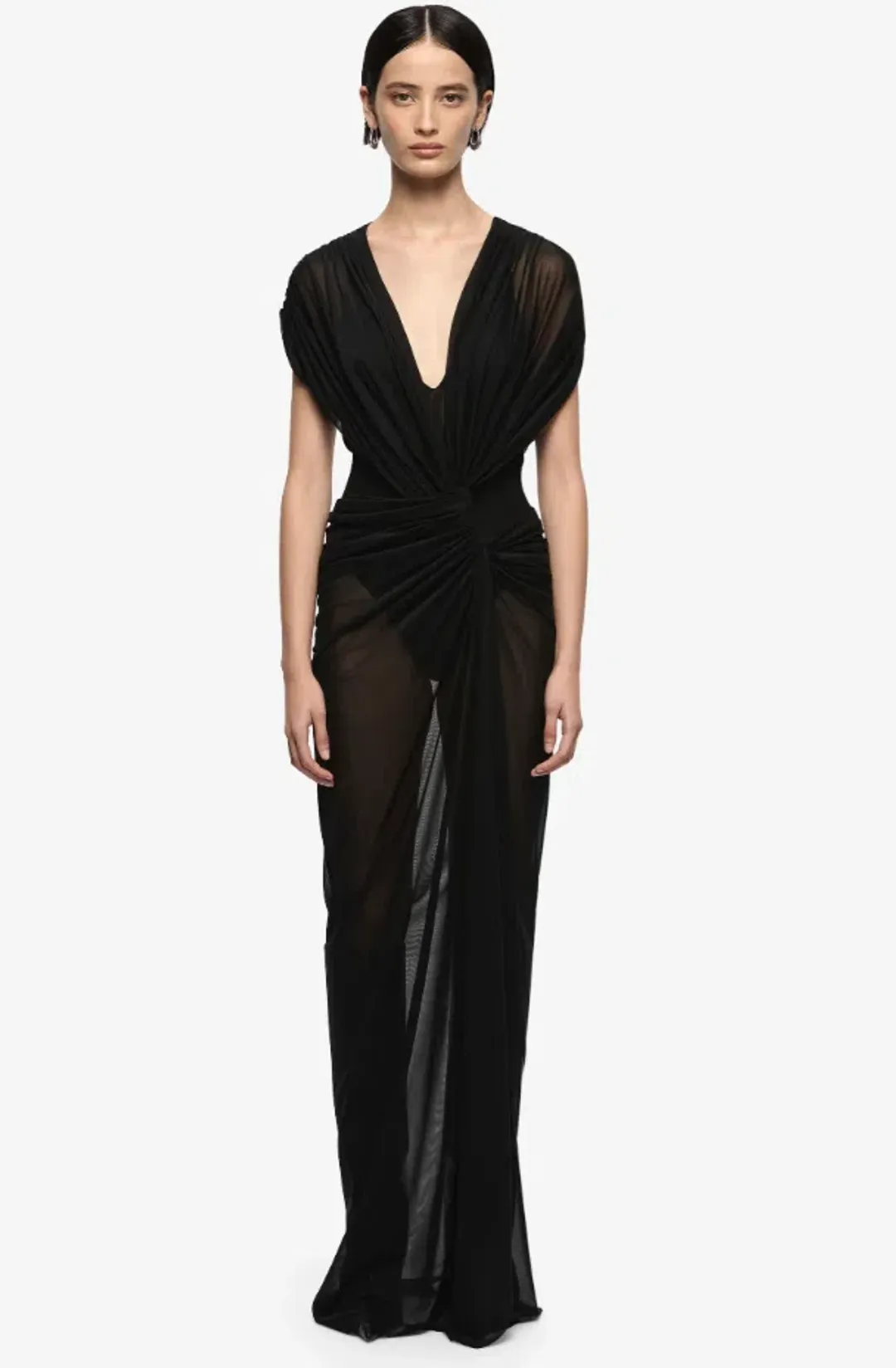 Bec & Bridge LEIA DRAPE MAXI DRESS Black Size 8 for rent on The Volte - main image