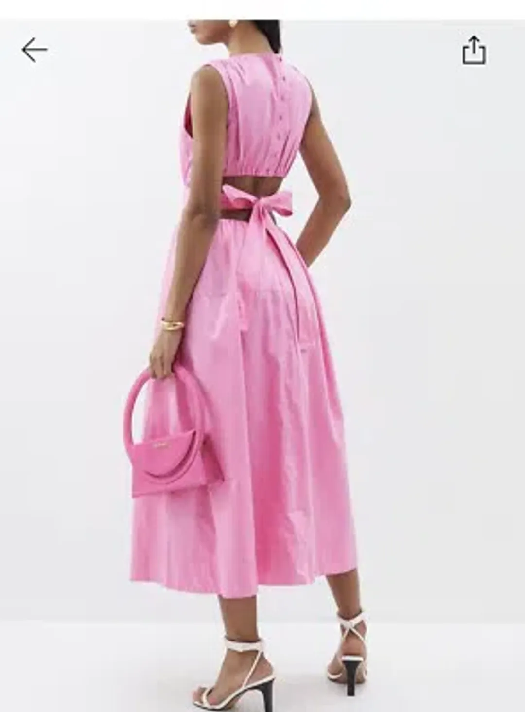 Aje ZORINA TIE MIDI DRESS size au16 RRP $500 in pink  for rent on The Volte - main image