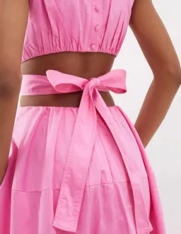 Aje ZORINA TIE MIDI DRESS size au16 RRP $500 in pink  for rent on The Volte - image 3