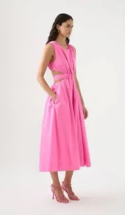 Aje ZORINA TIE MIDI DRESS size au16 RRP $500 in pink  for rent on The Volte - image 1