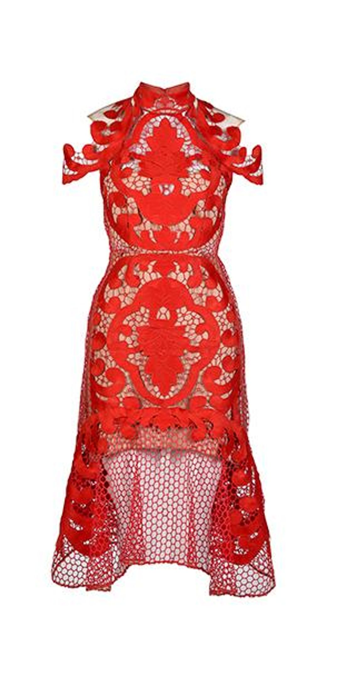 Stunning THURLEY Rose Ceremony Red Midi Dress - Size 6 - RRP $649.99 for rent on The Volte - main image