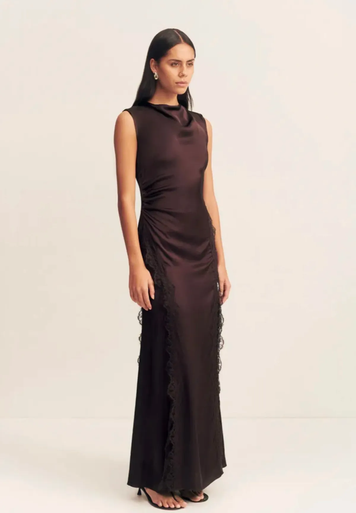 Shona Joy Allegra Lace Panelled Maxi Dress size AU 6 for rent on The Volte - main image