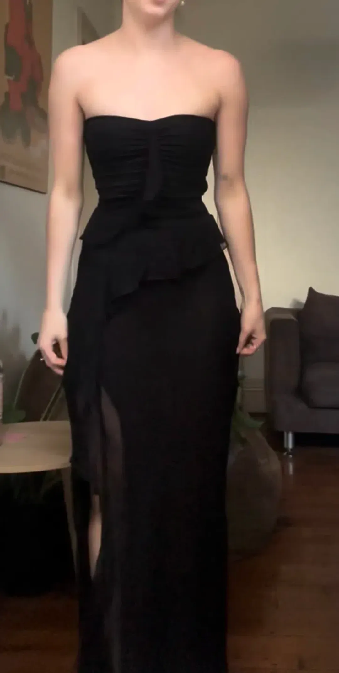 Bec & Bridge Maresca Strapless Dress Black size AU 6 for rent on The Volte - main image