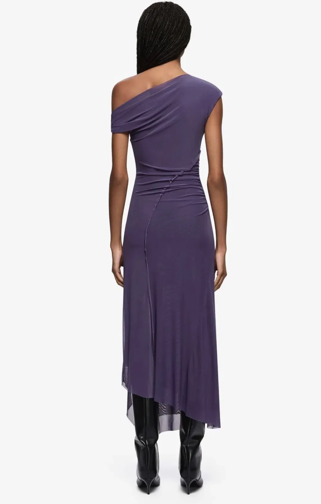 Bec & Bridge Delila Asym Midi Dress in Amethyst size AU 8 for rent on The Volte - main image