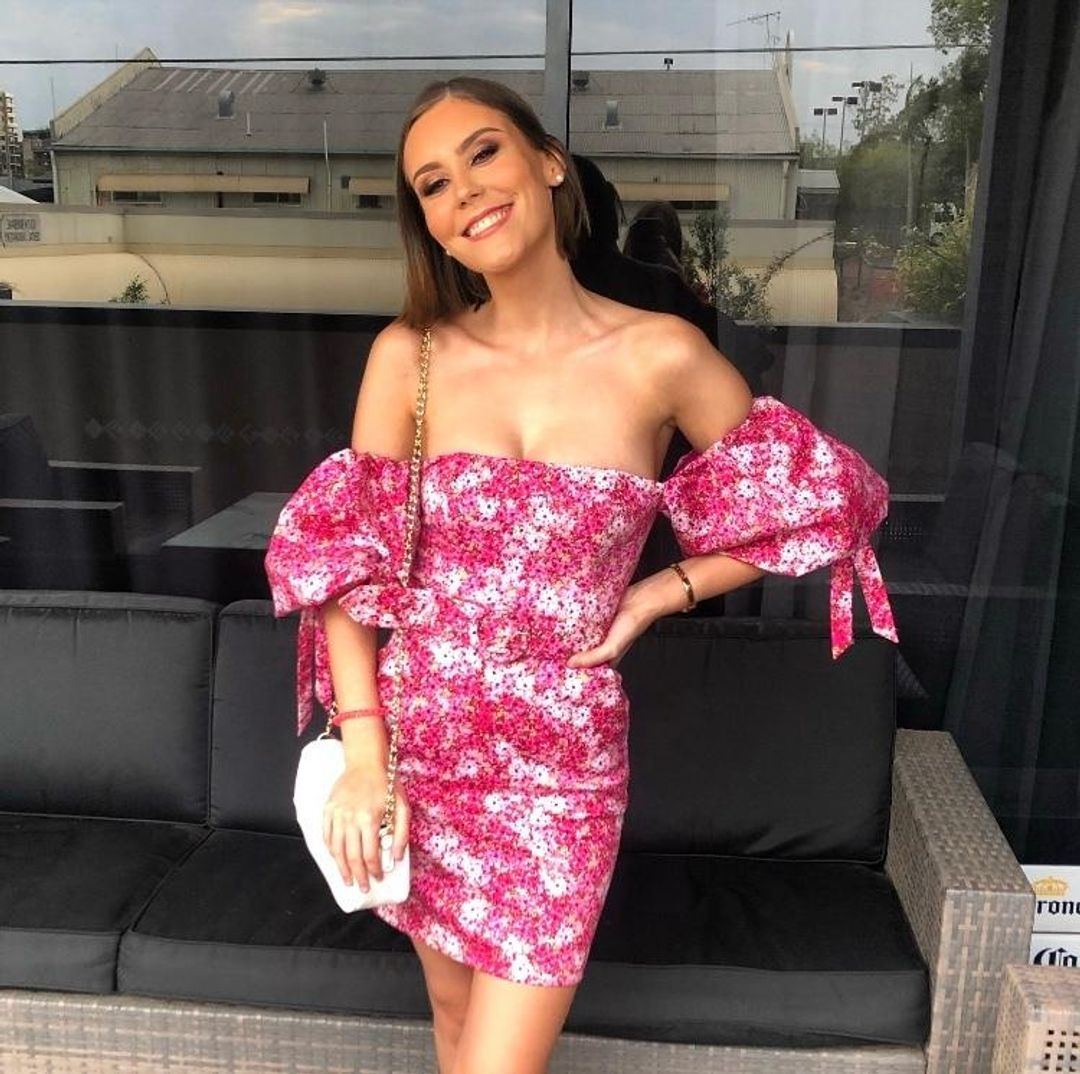 Sheike Ditsy Floral Dress Pink Size 8 for rent on The Volte - main image