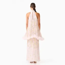 Elliatt Tulsia Floral Cape Maxi Dress in Pink Size Large for rent on The Volte - image 4