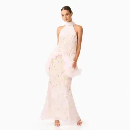 Elliatt Tulsia Floral Cape Maxi Dress in Pink Size Large for rent on The Volte - image 2