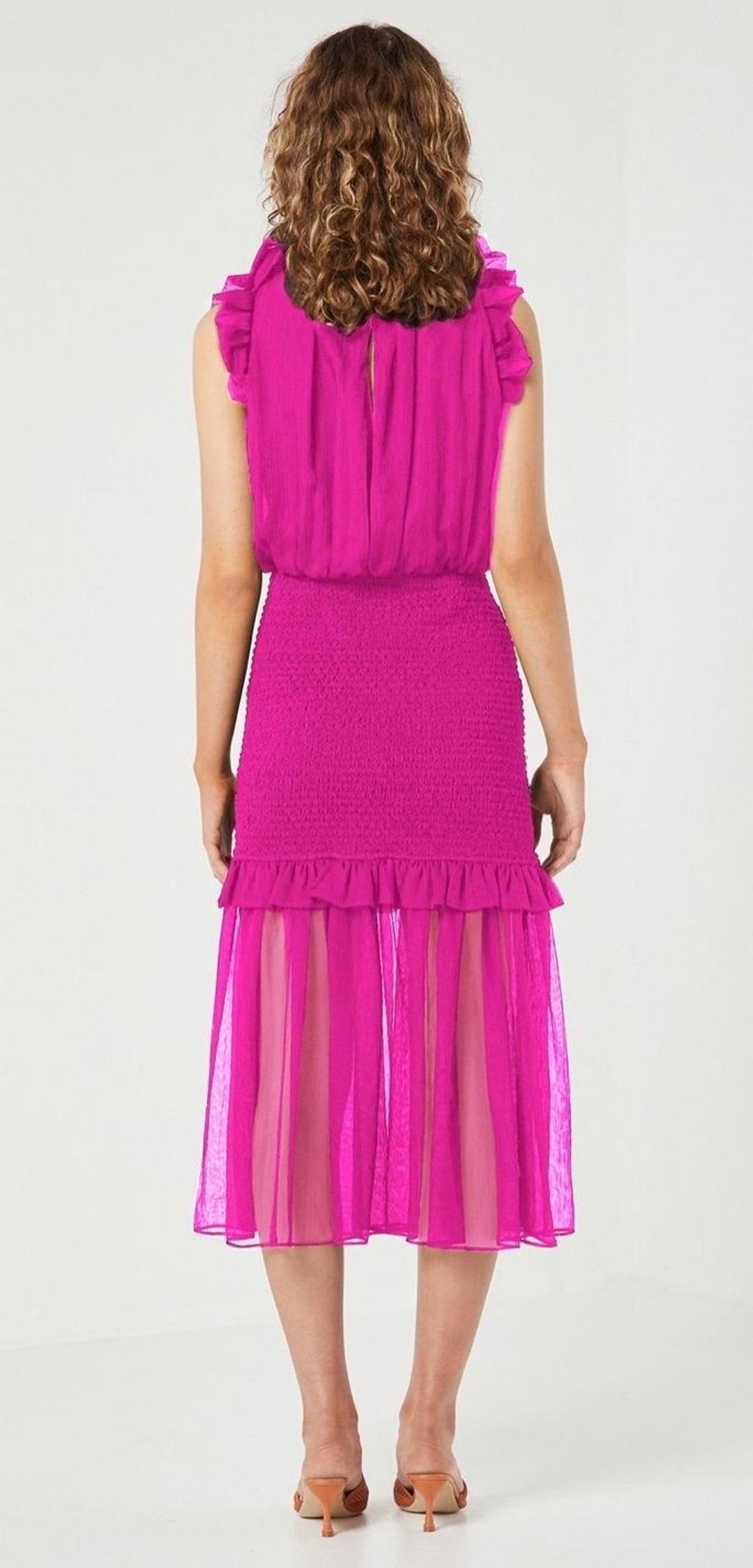 Elliatt Capture Midi Dress Pink Size 8 for rent on The Volte - main image