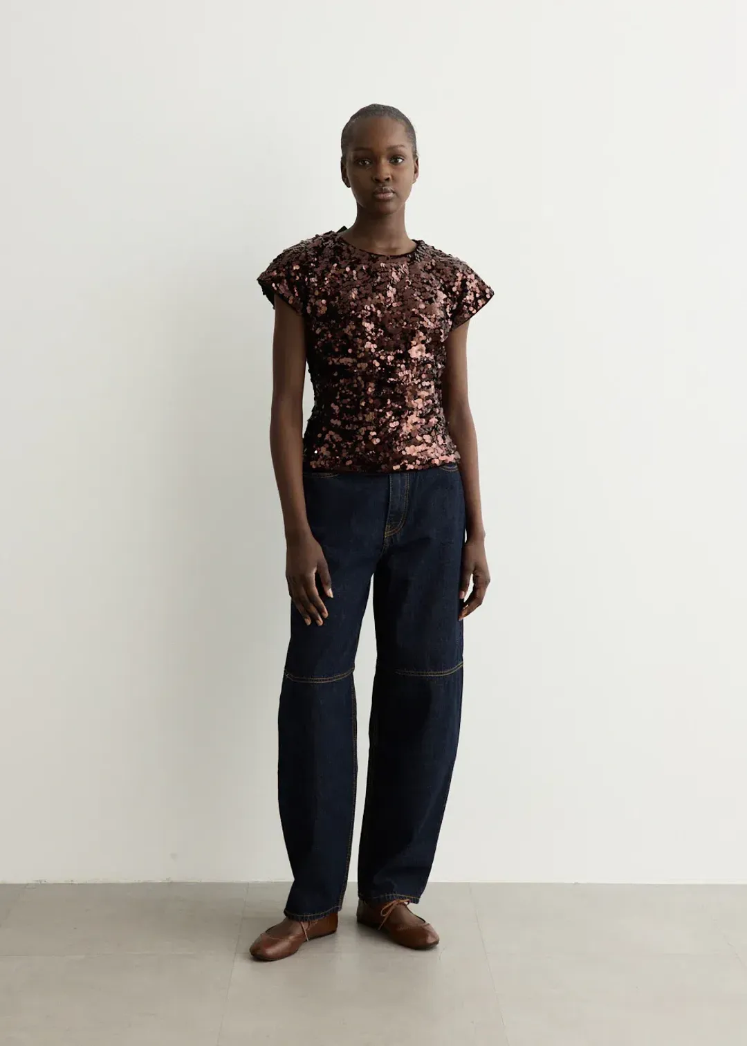 Ganni velvet sequins top  for rent on The Volte - main image
