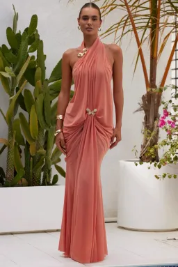 Abyss by Abby Debut Maxi Dress Coral Size Small/8 for rent on The Volte - image 2