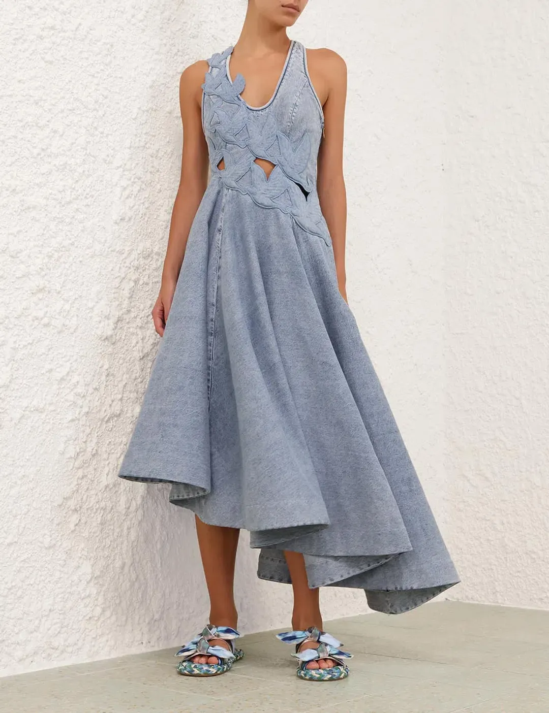Zimmermann Alchemy Denim Applique Dress - size 1 for rent on The Volte - main image