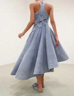 Zimmermann Alchemy Denim Applique Dress - size 1 for rent on The Volte - image 5