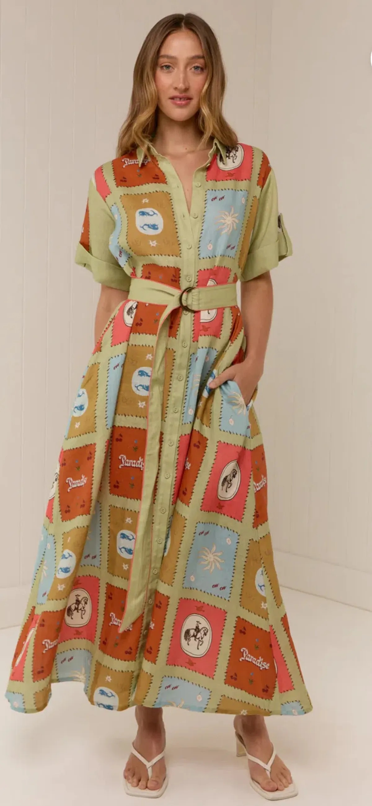 Palm Noosa- Maya Dress- Maya Tile- Size 16 for rent on The Volte - main image