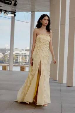  💛 Aje ALLAIRE GOWN in Butter Yellow - Size 6 AU  💛 Ruffled Tiered Maxi Dress  💛 for rent on The Volte - image 7