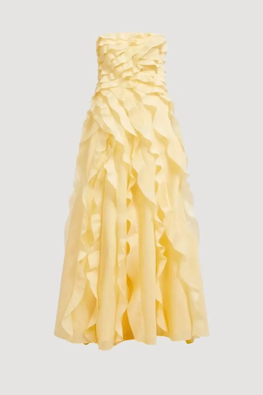  💛 Aje ALLAIRE GOWN in Butter Yellow - Size 6 AU  💛 Ruffled Tiered Maxi Dress  💛 for rent on The Volte - main image