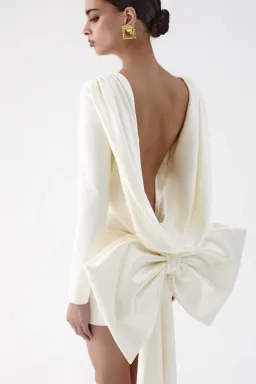 The New Arrivals by Ilkyaz Ozel - Isthar Mini Bow Dress for rent on The Volte - image 3