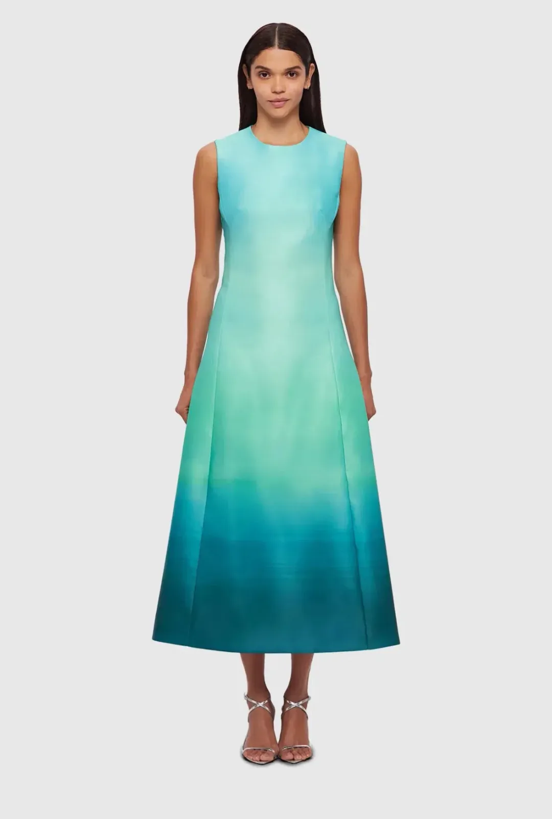 Leo Lin- Cleo Sleeveless Midi Dress- Ombre Aqua- Size 12 for rent on The Volte - main image