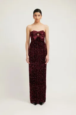 Tojha- Harlynne Dress - Merlot Sequin- Size 14 for rent on The Volte - image 1