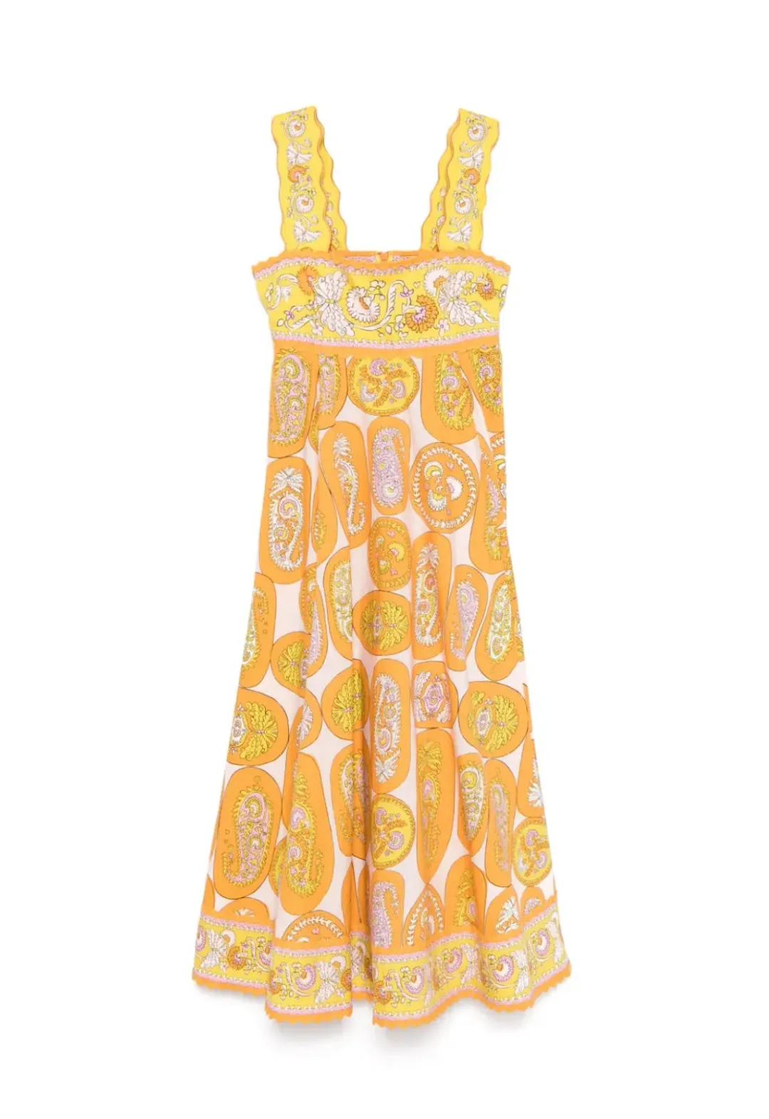 ALEMAIS- Diana Midi Dress-Yellow Multi- Size 14 for rent on The Volte - main image