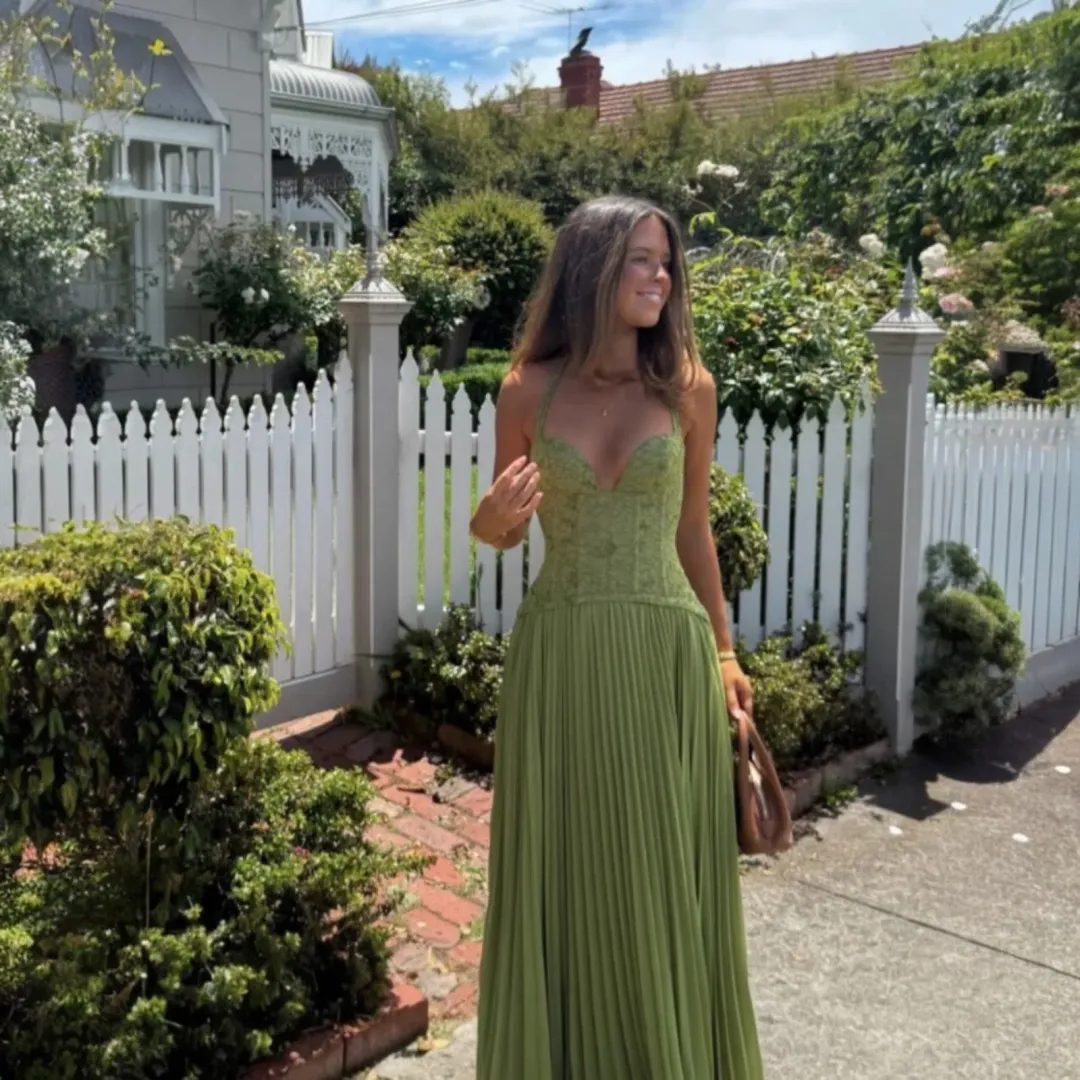 Fenity Gaia Dress In Green Size Small  for rent on The Volte - main image