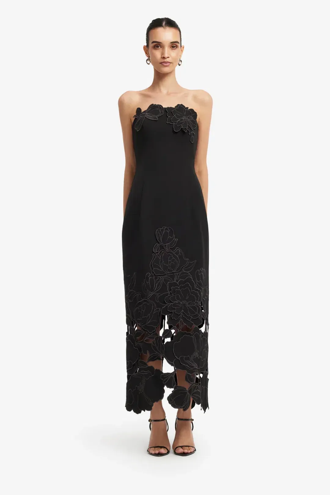 Leo Lin Rayna Appliqué Bustier Black 12 for rent on The Volte - main image