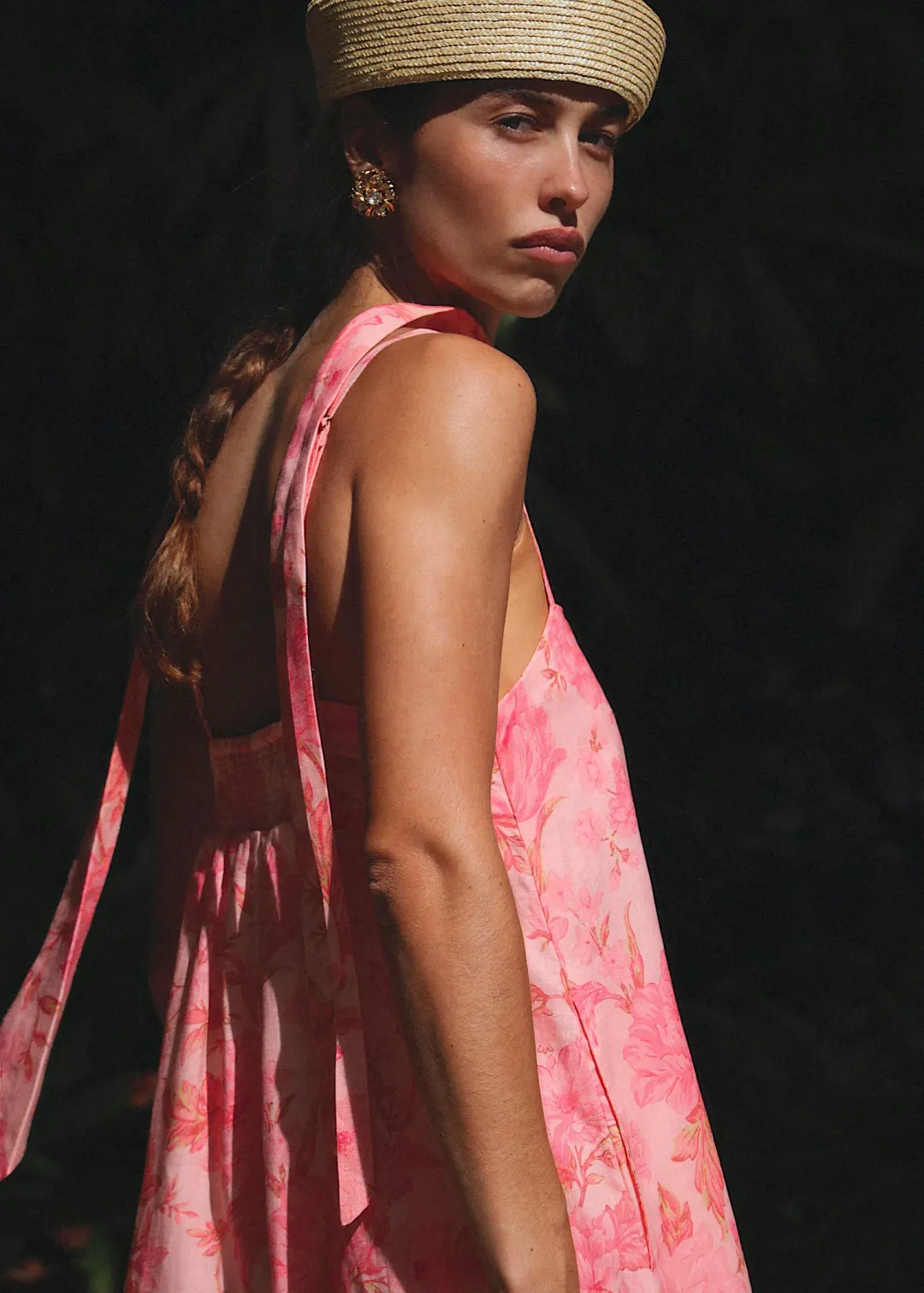 Morton Mac Camilla Maxi Dress in Blush Rose Print Size M / AU 10 for rent on The Volte - main image