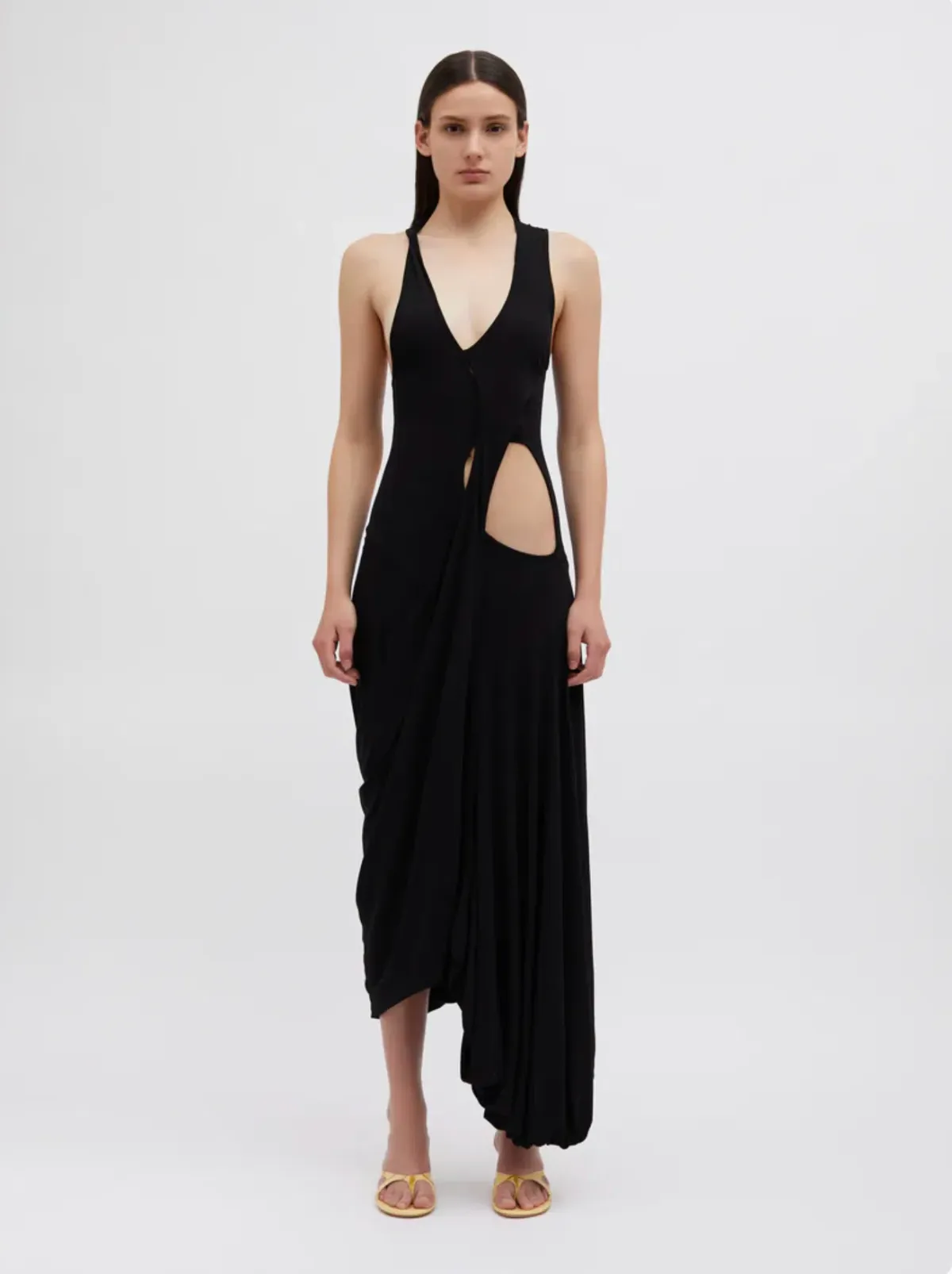 BNWT Christopher Esber Black Coronado Jersey Dress - Size 8 AU for rent on The Volte - main image