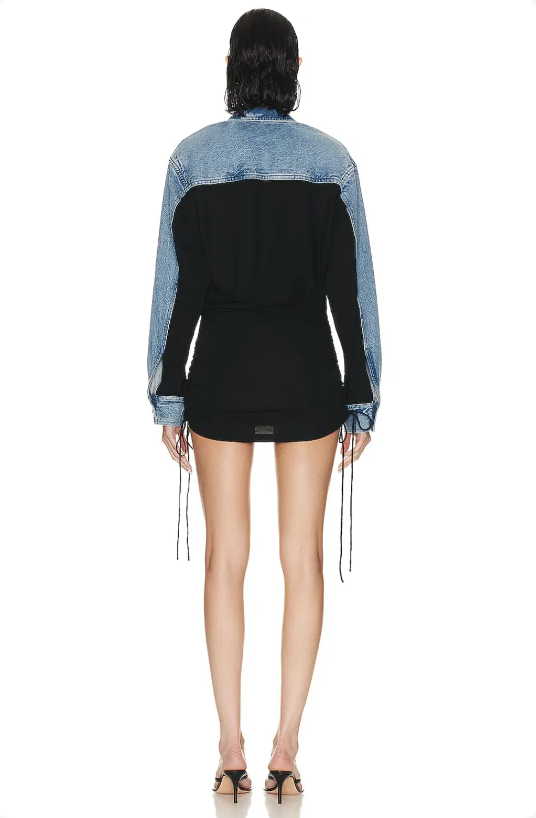 Christopher Esber Blue/Black Denim Cummerbund Shirt Dress -Size 12 AU for rent on The Volte - main image