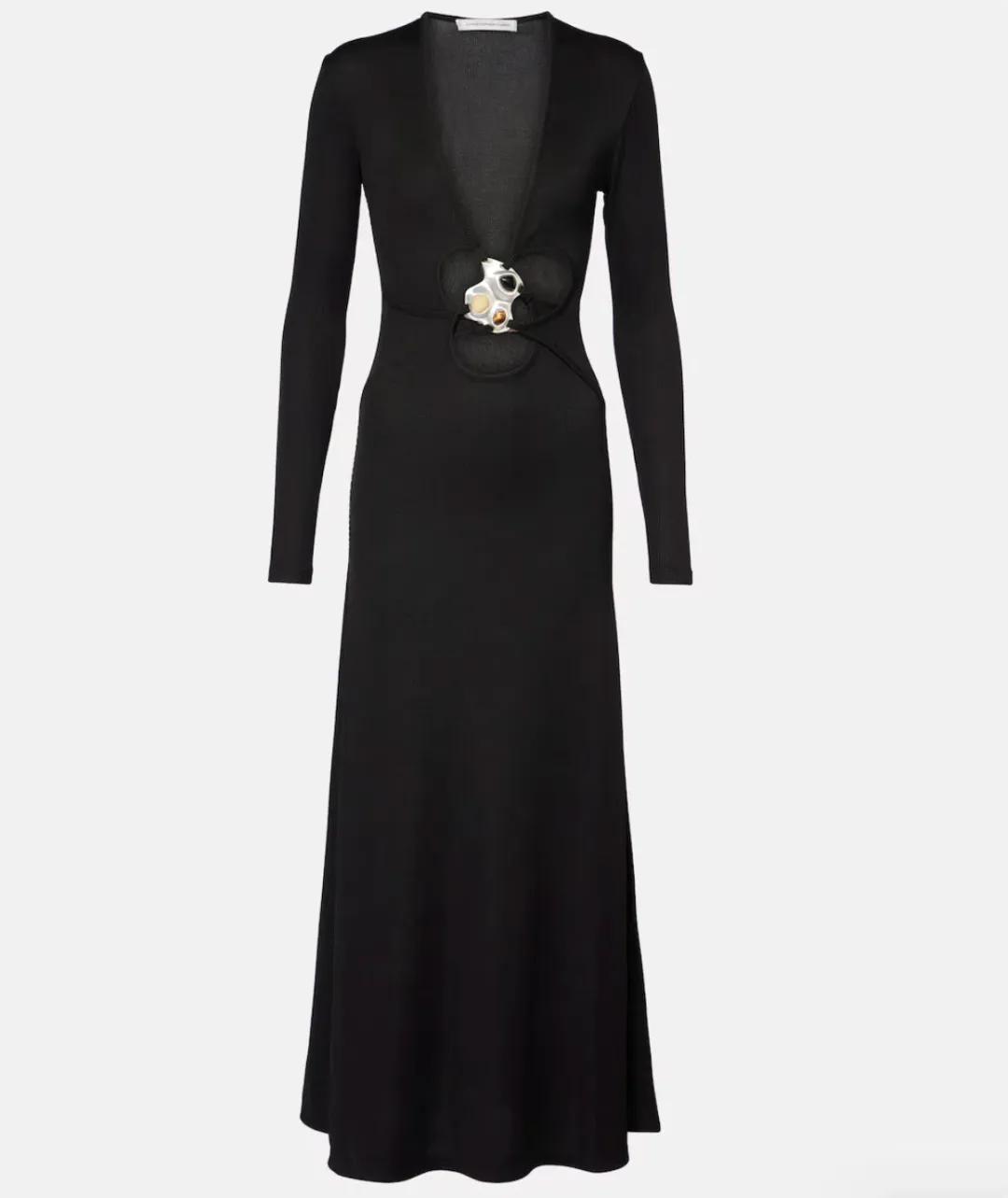 Christopher Esber Black Trio Stone Long Sleeve Dress - Size 10 AU for rent on The Volte - main image
