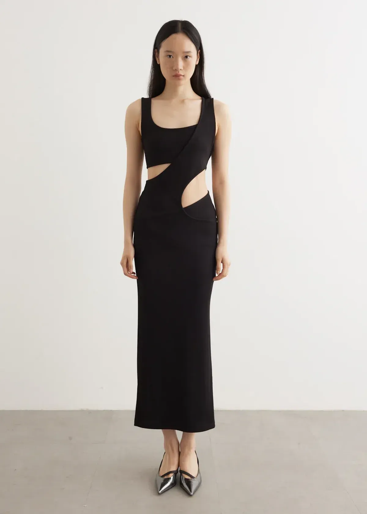 Christopher Esber Black Overlapped Tank Dress - Size 12 AU for rent on The Volte - main image