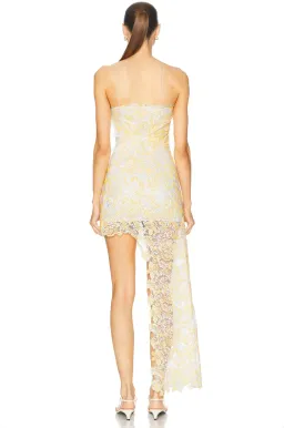 Christopher Esber Signal Yellow Floating Lace Cami Dress - Size 4 AU for rent on The Volte - image 4