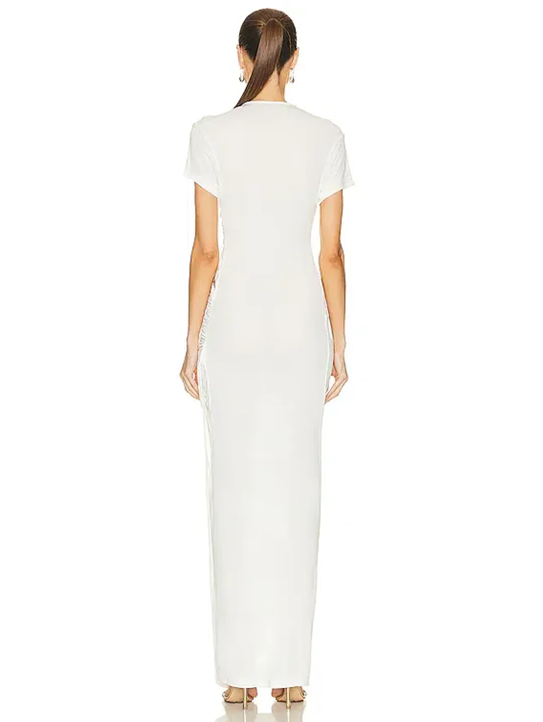 Christopher Esber White Ribbed Twist Tank Drape Dress - Size 12 AU for rent on The Volte - main image