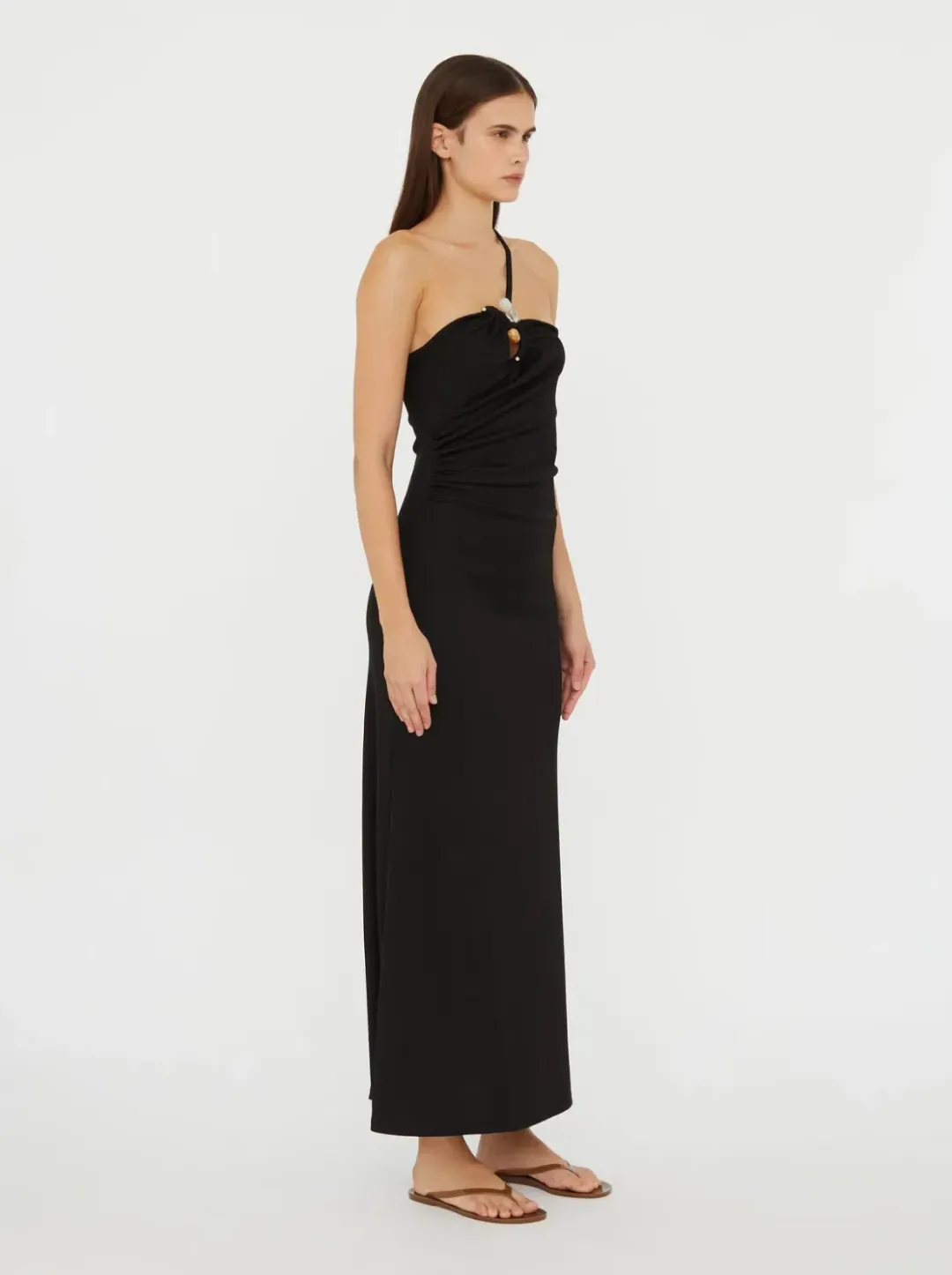 Christopher Esber Black Concave Stone Cami Dress - Size 6 AU for rent on The Volte - main image